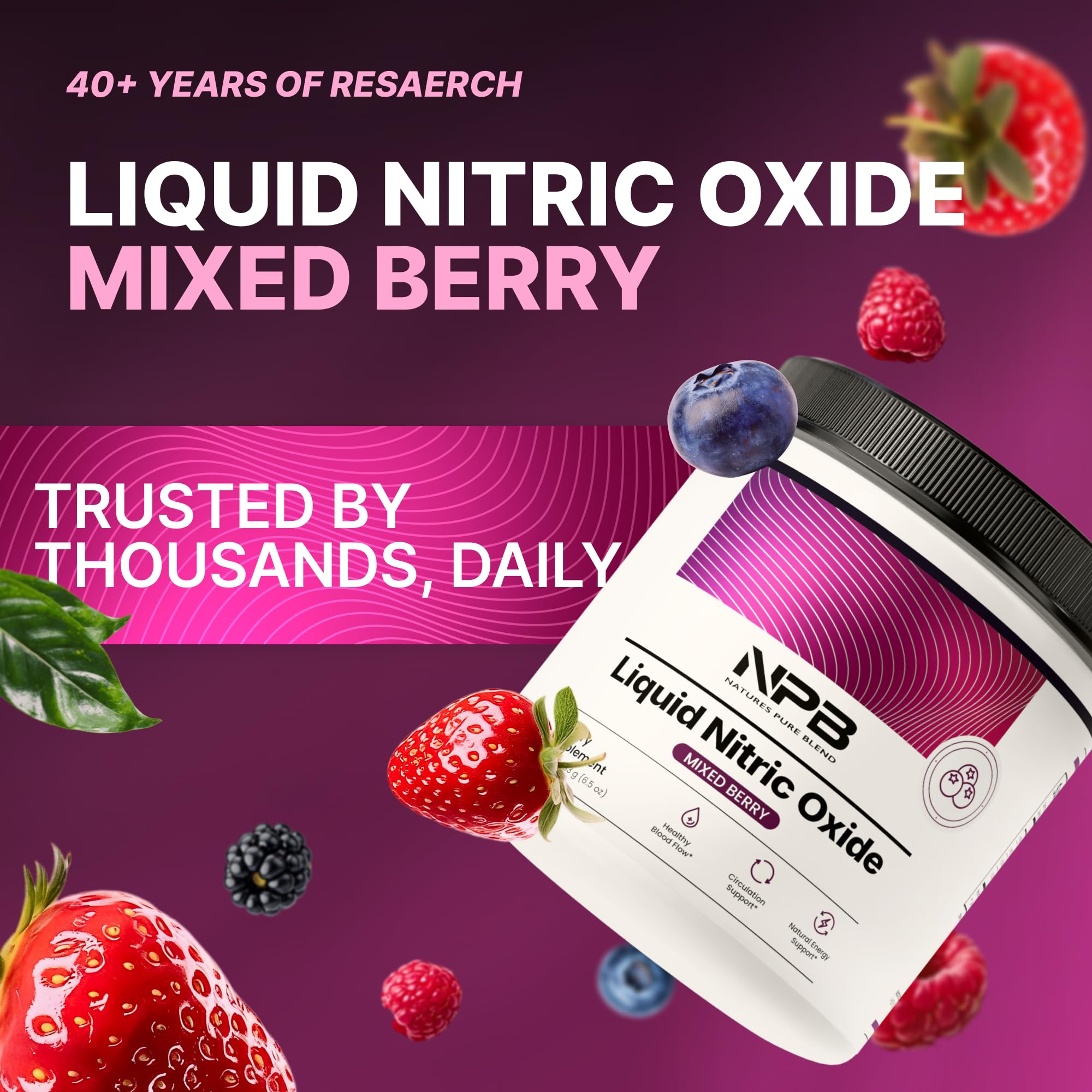 Nature's Pure Blend comparación de tamaño en mano para referencia de porción y logística