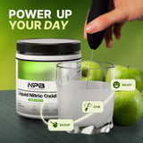 Nature's Pure Blend envase junto a objeto de escala para ver tamaño y capacidad