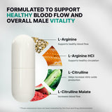 Nature's Pure Blend envase junto a mano para comparar tamaño y dosis