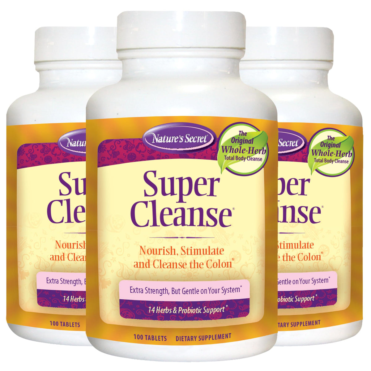Nature's Secret frente del empaque mostrando 3 frascos y claridad del producto