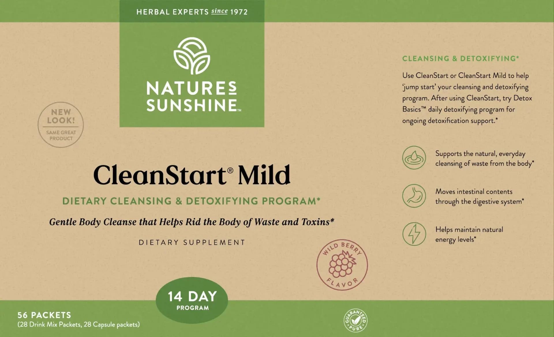 Nature's Sunshine comparación de tamaño con mano para apreciar porción y practicidad