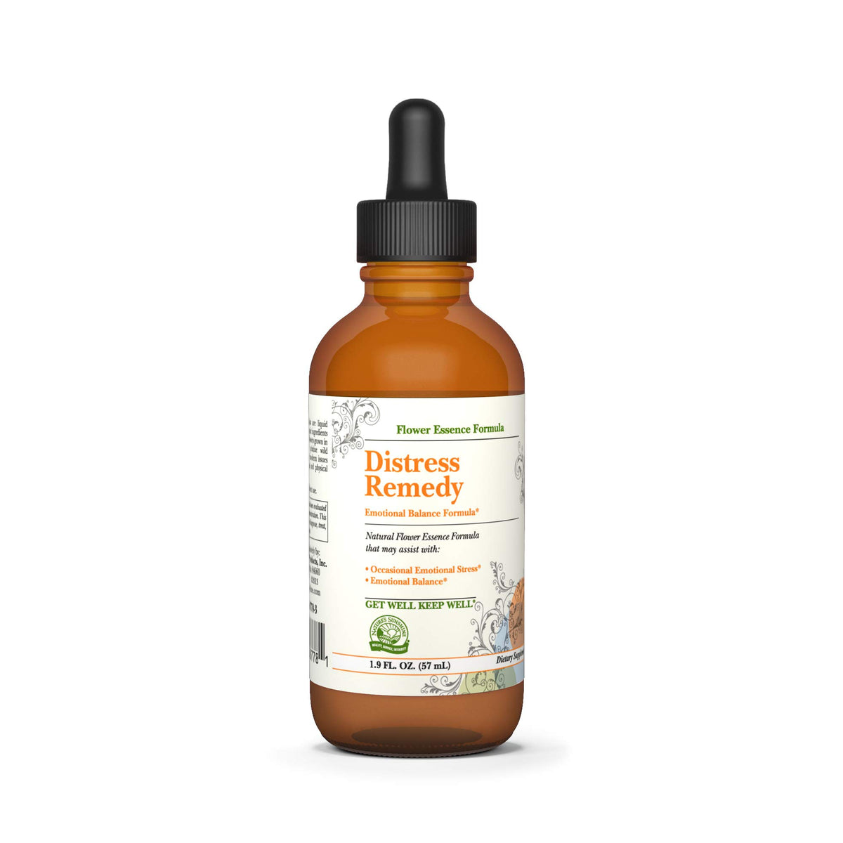 Nature's Sunshine Distress Remedy frente del envase mostrando etiqueta clara y facil transporte