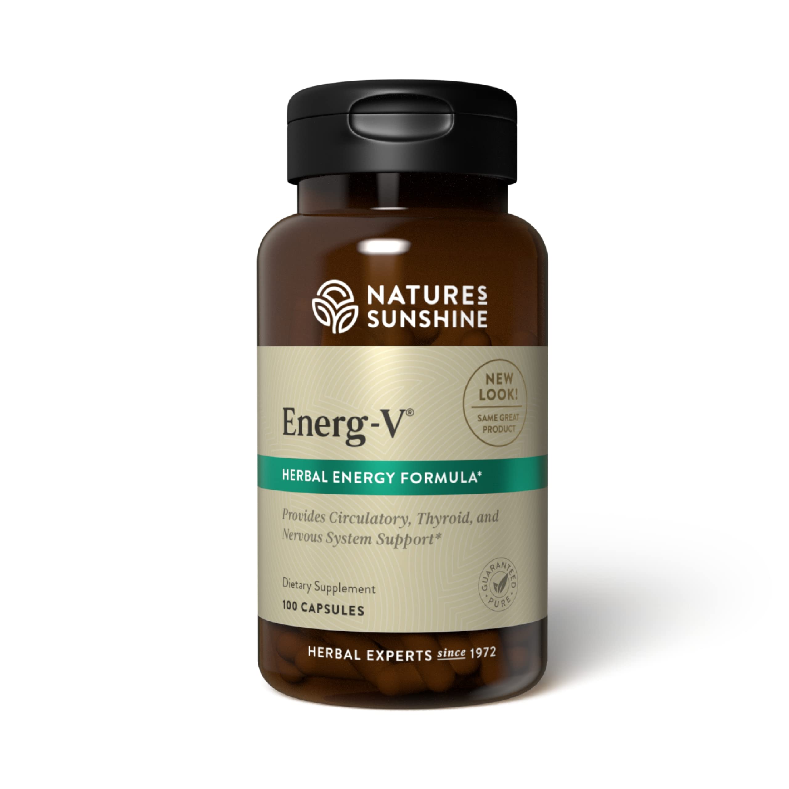 Nature's Sunshine frasco Energ-V al frente mostrando presentación y beneficios