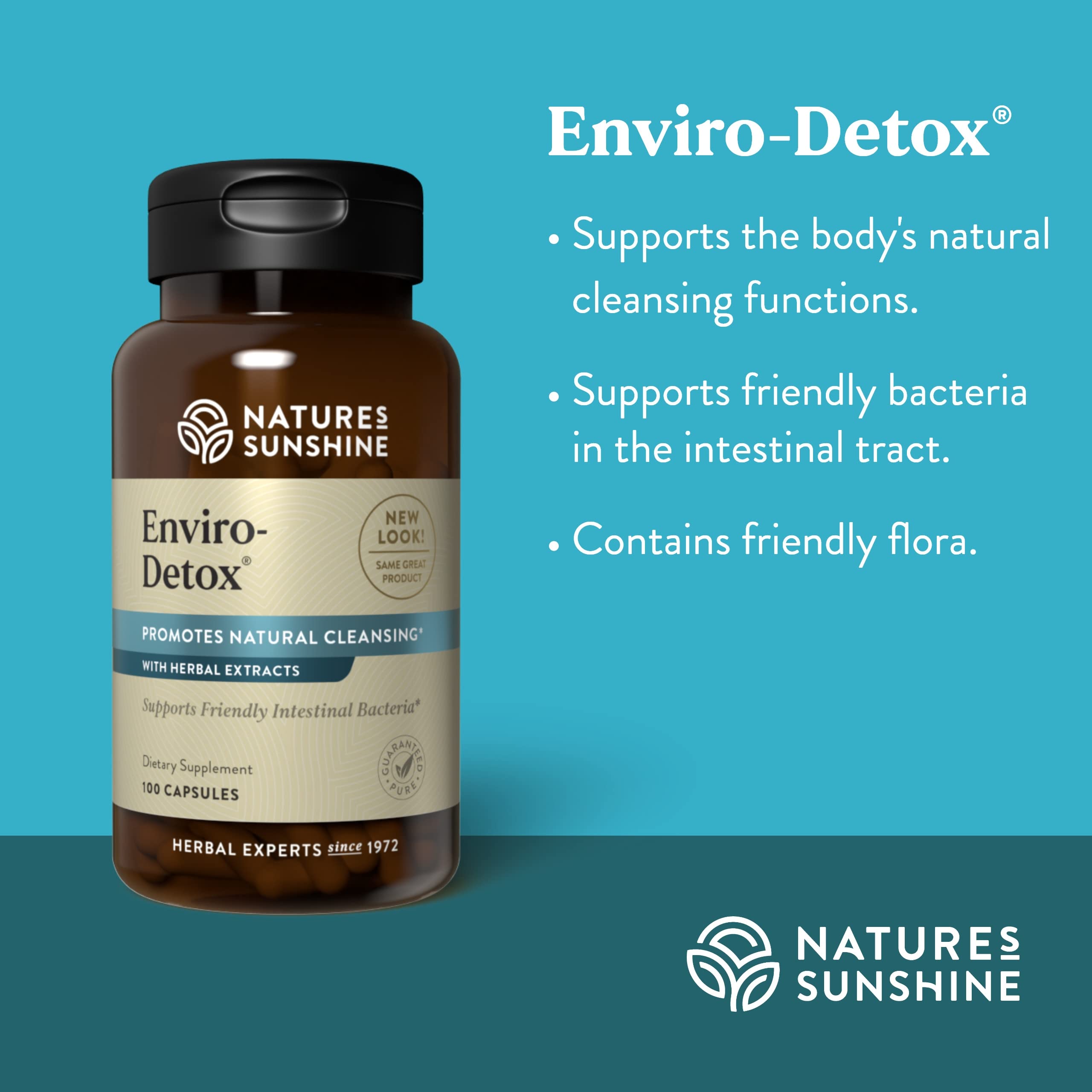 Nature's Sunshine Enviro-Detox comparación de tamaño con la mano, sensación de cantidad