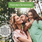 Nature's Sunshine Fibralgia junto a una regla para comparar las 90 cápsulas
