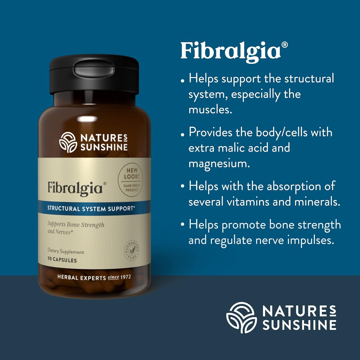 Nature's Sunshine etiqueta y cierre del envase que transmite calidad farmacéutica