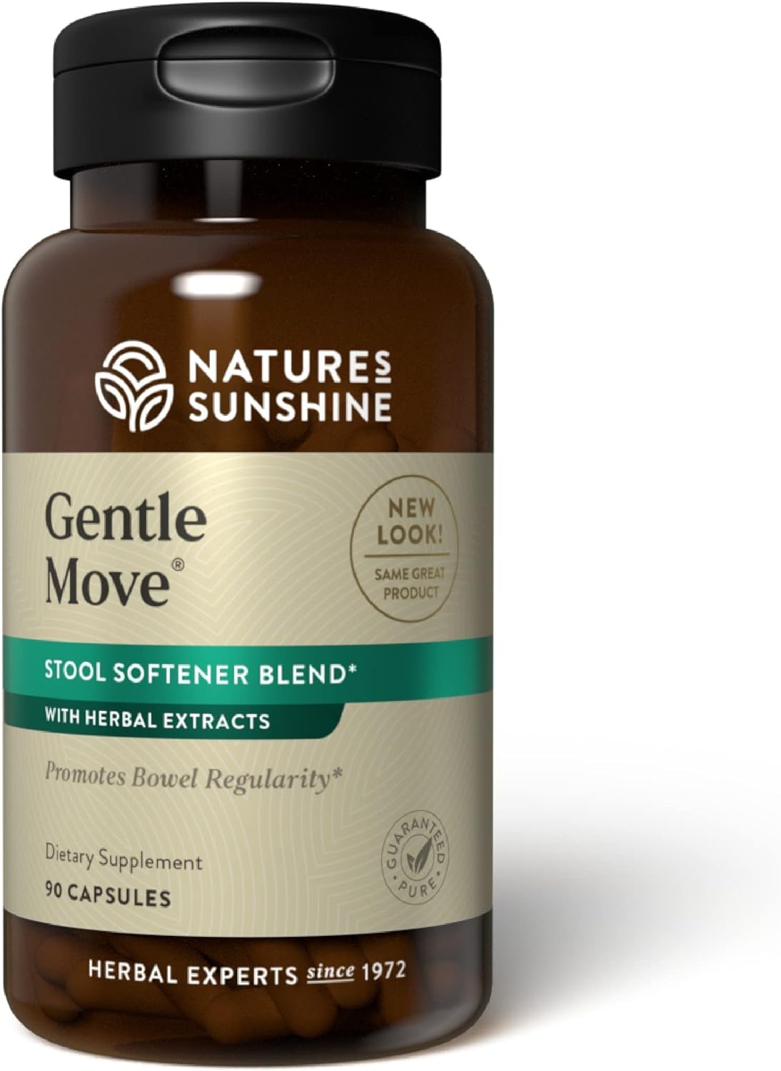 Nature's Sunshine frasco Gentle Move frontal mostrando diseño y dosis clara