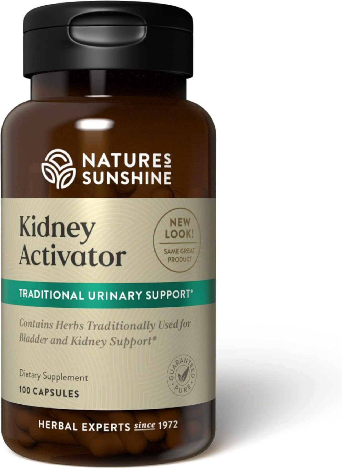 Nature's Sunshine bote frontal mostrando 100 cápsulas, apoyo herbal confiable