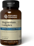 Nature's Sunshine envase frontal mostrando Magnesium Complex y beneficio de absorción