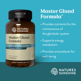 Etiqueta de ingredientes de Nature's Sunshine Master Gland con lista de vitaminas y minerales