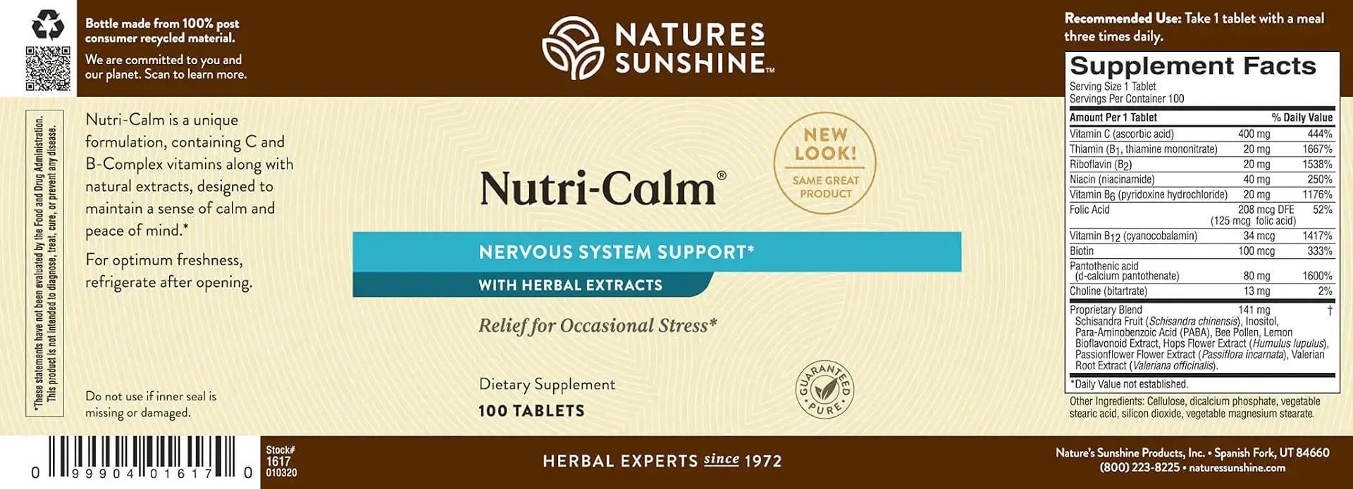 Nature's Sunshine frasco Nutri-Calm en ambiente sereno transmitiendo bienestar
