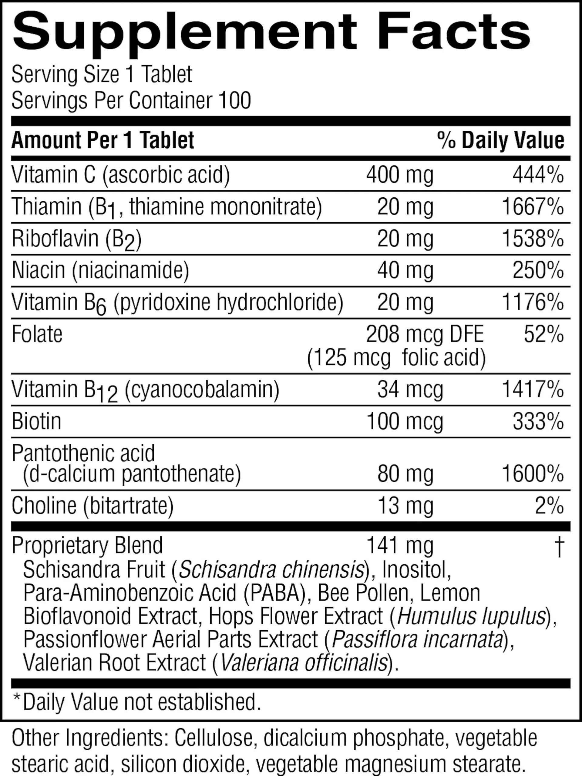 Nature's Sunshine etiqueta Nutri-Calm con lista de ingredientes y beneficios claros