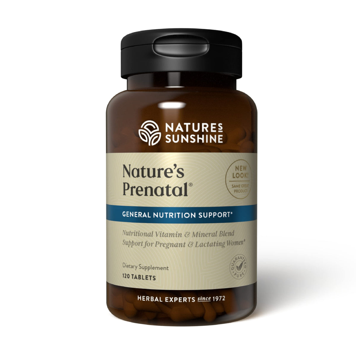 Nature's Sunshine envase frontal que muestra la marca y beneficios clave