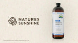 Nature's Sunshine etiqueta del producto con instrucciones de uso y tecnología Aqua Sol visible