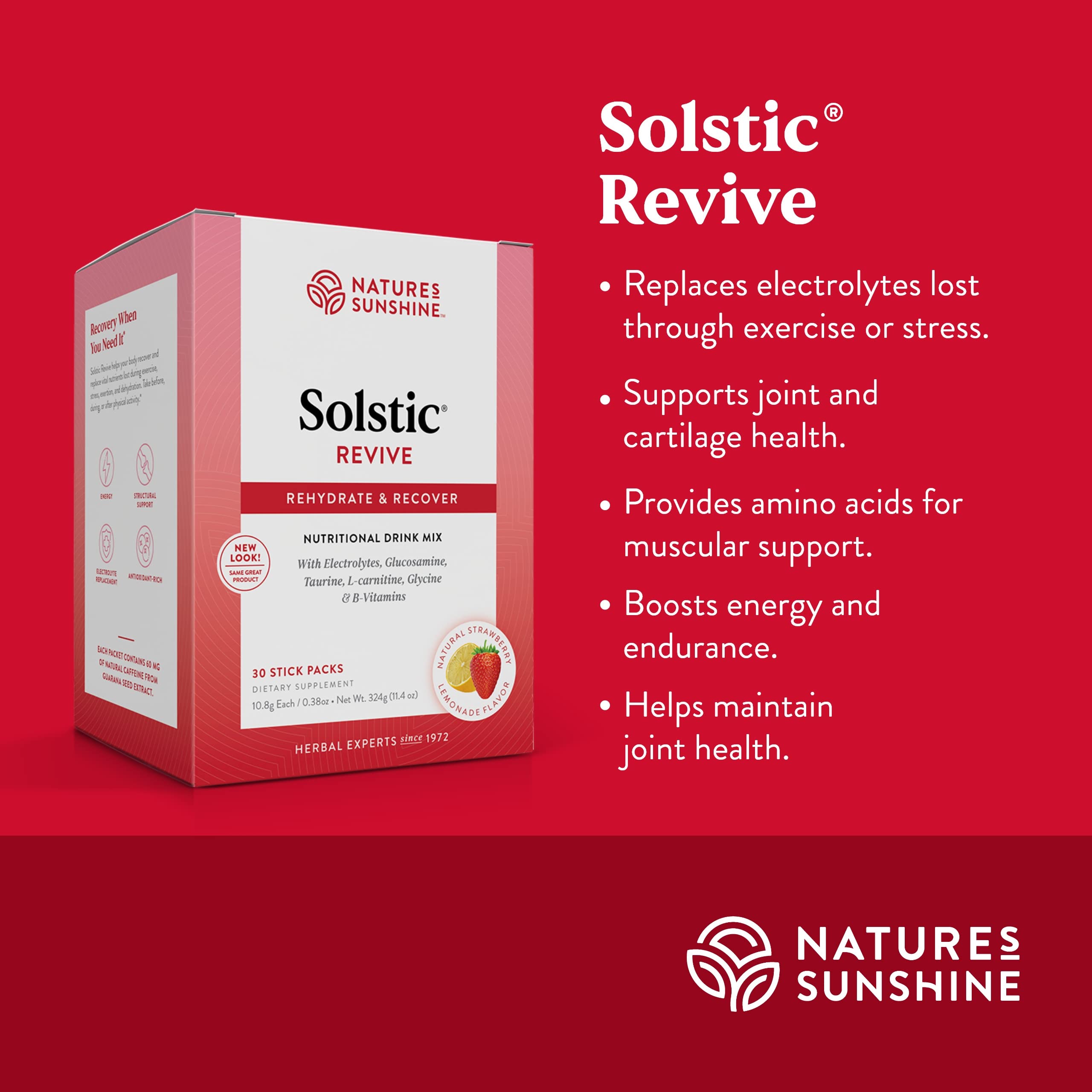 Nature's Sunshine etiqueta con lista de ingredientes y beneficios visibles