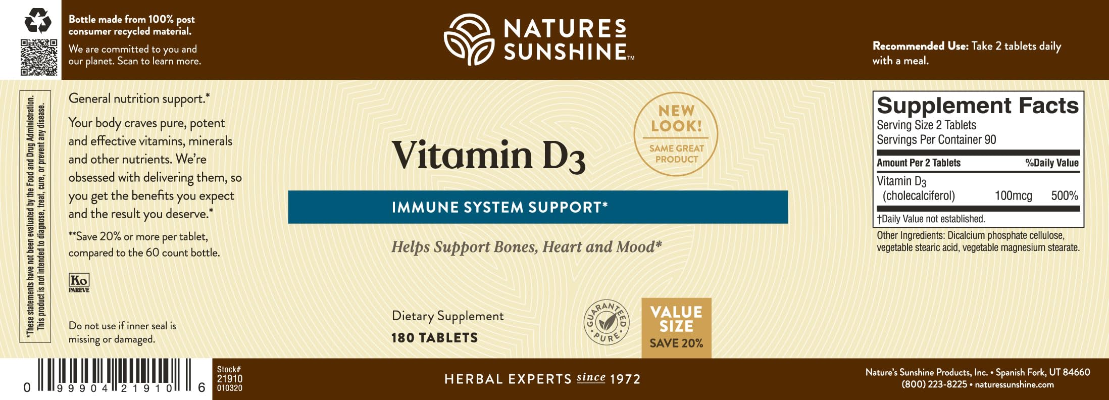 Nature's Sunshine primer plano de tabletas enfatizando concentración y absorción