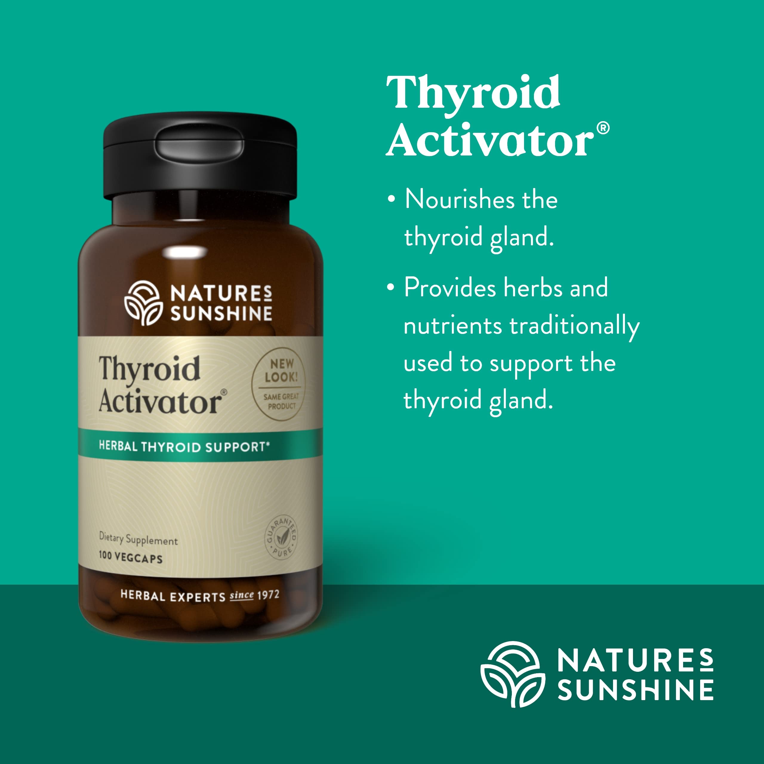 Nature's Sunshine detalle de etiqueta con ingredientes y datos de calidad