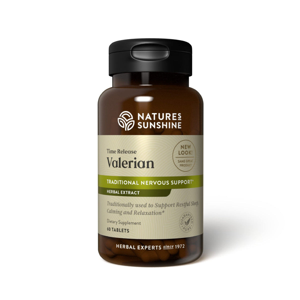 Nature's Sunshine frasco frontal mostrando la etiqueta y beneficios relajantes