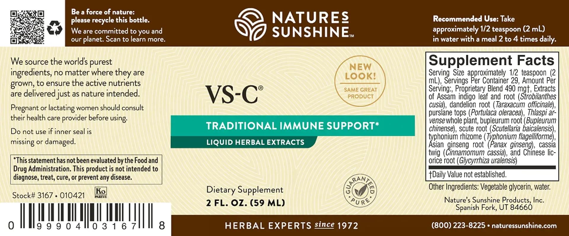 Nature's Sunshine VS-C Liquid vertido en vaso para mezclar y facilitar toma diaria
