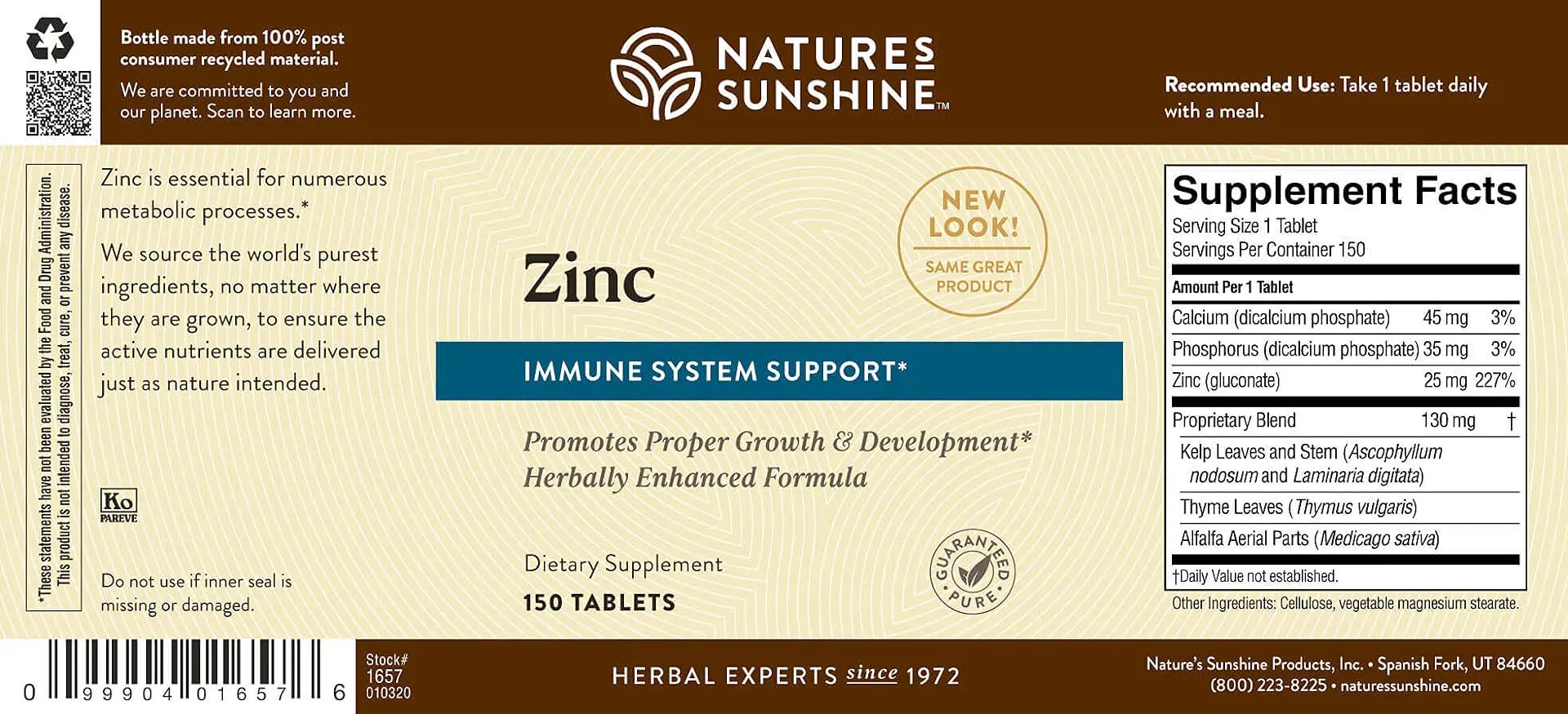 Nature's Sunshine envase abierto con tabletas para mostrar cantidad y conservación