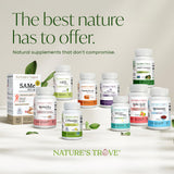 Nature's Trove etiqueta con certificaciones GMP y Kosher que aporta confianza