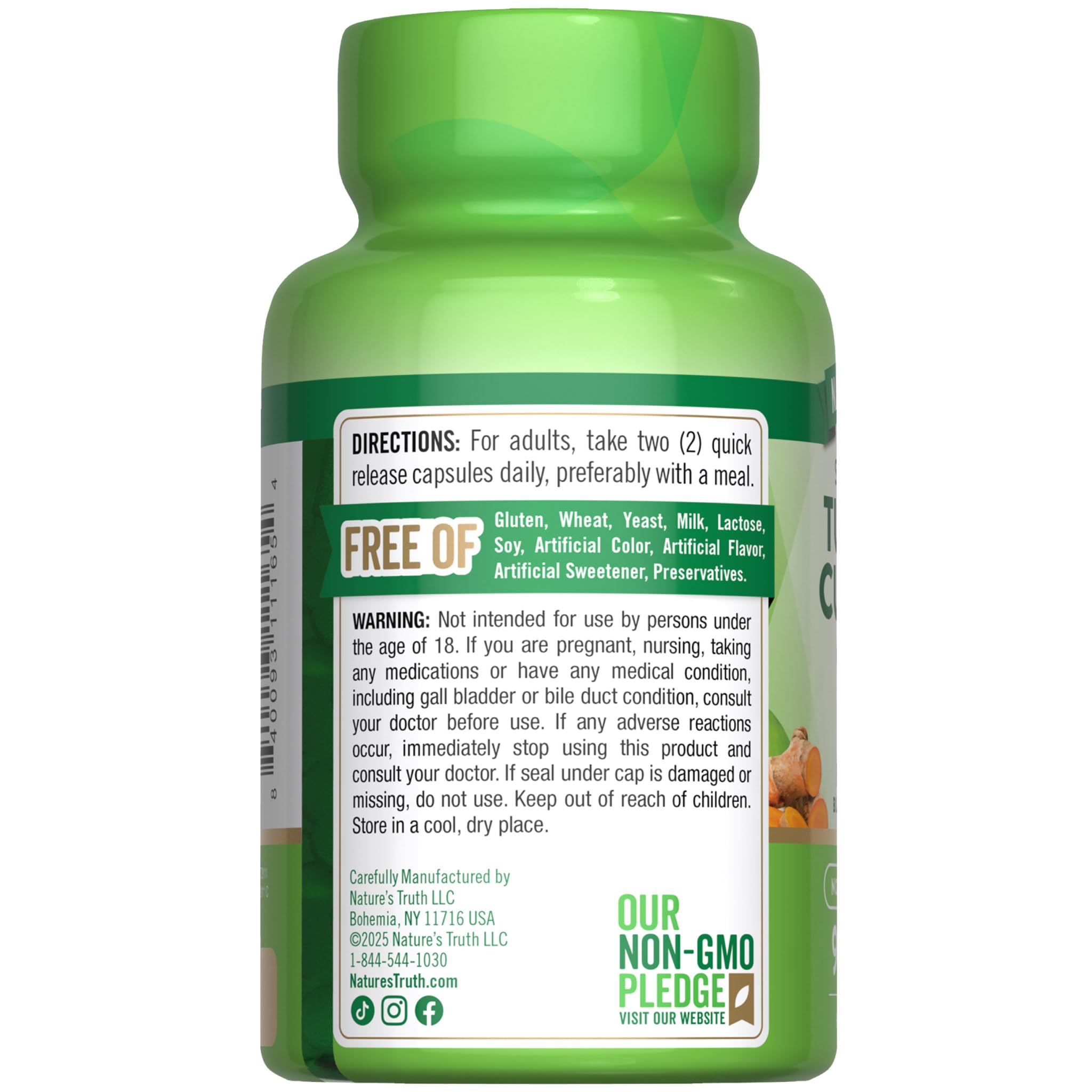 Nature's Truth frasco en cocina luminosa transmitiendo confianza y calidad