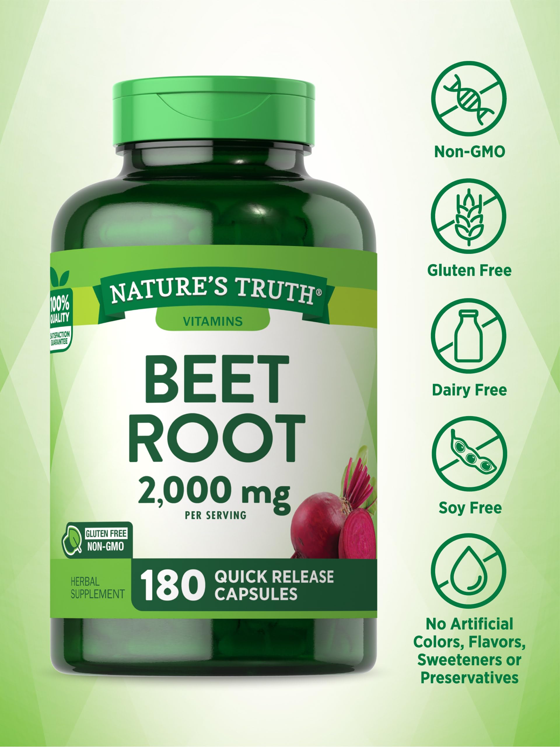 Nature's Truth textura del polvo de raíz de remolacha mostrando origen natural del ingrediente