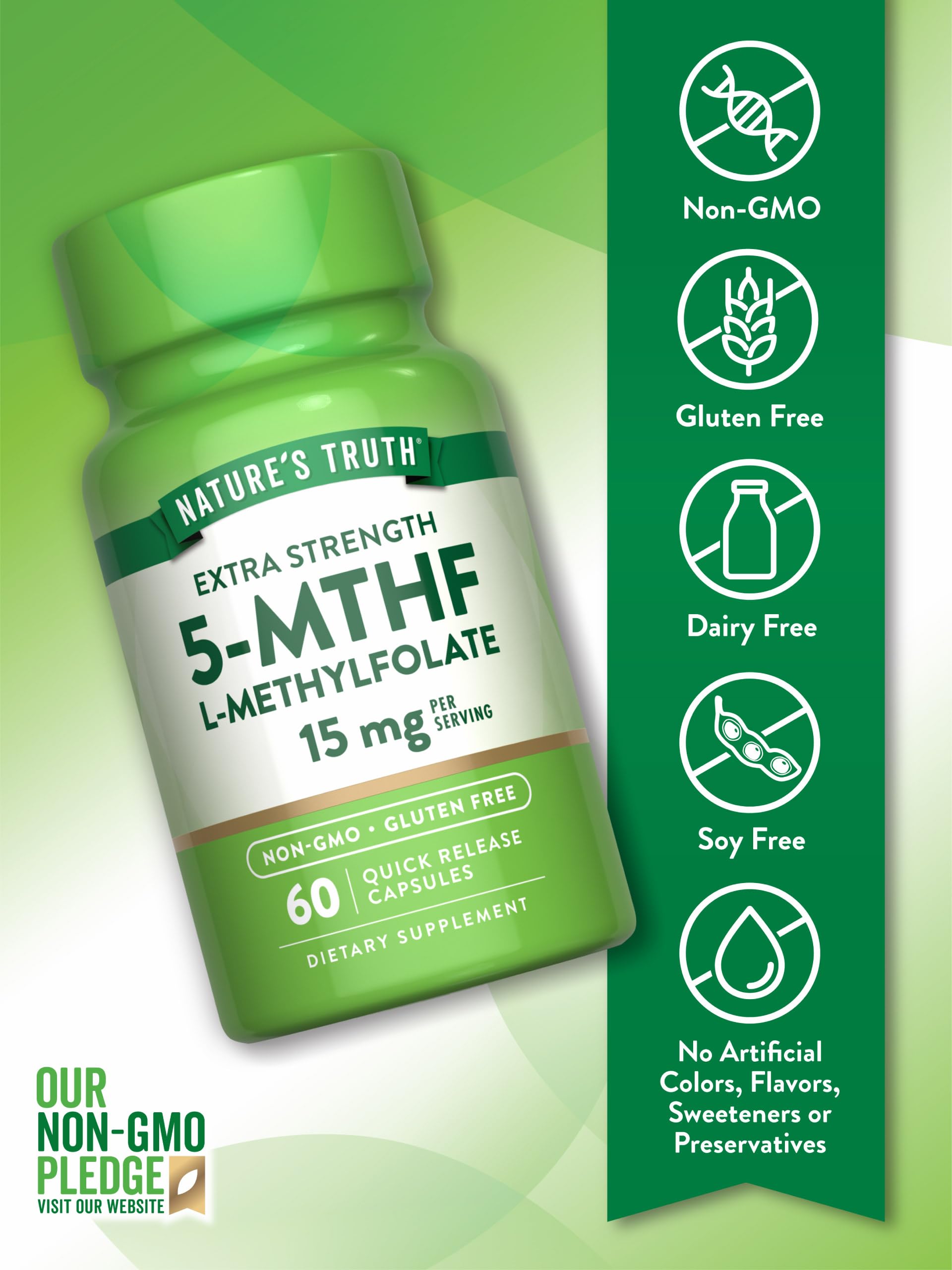 Nature's Truth cápsula comparación de tamaño para dosis clara