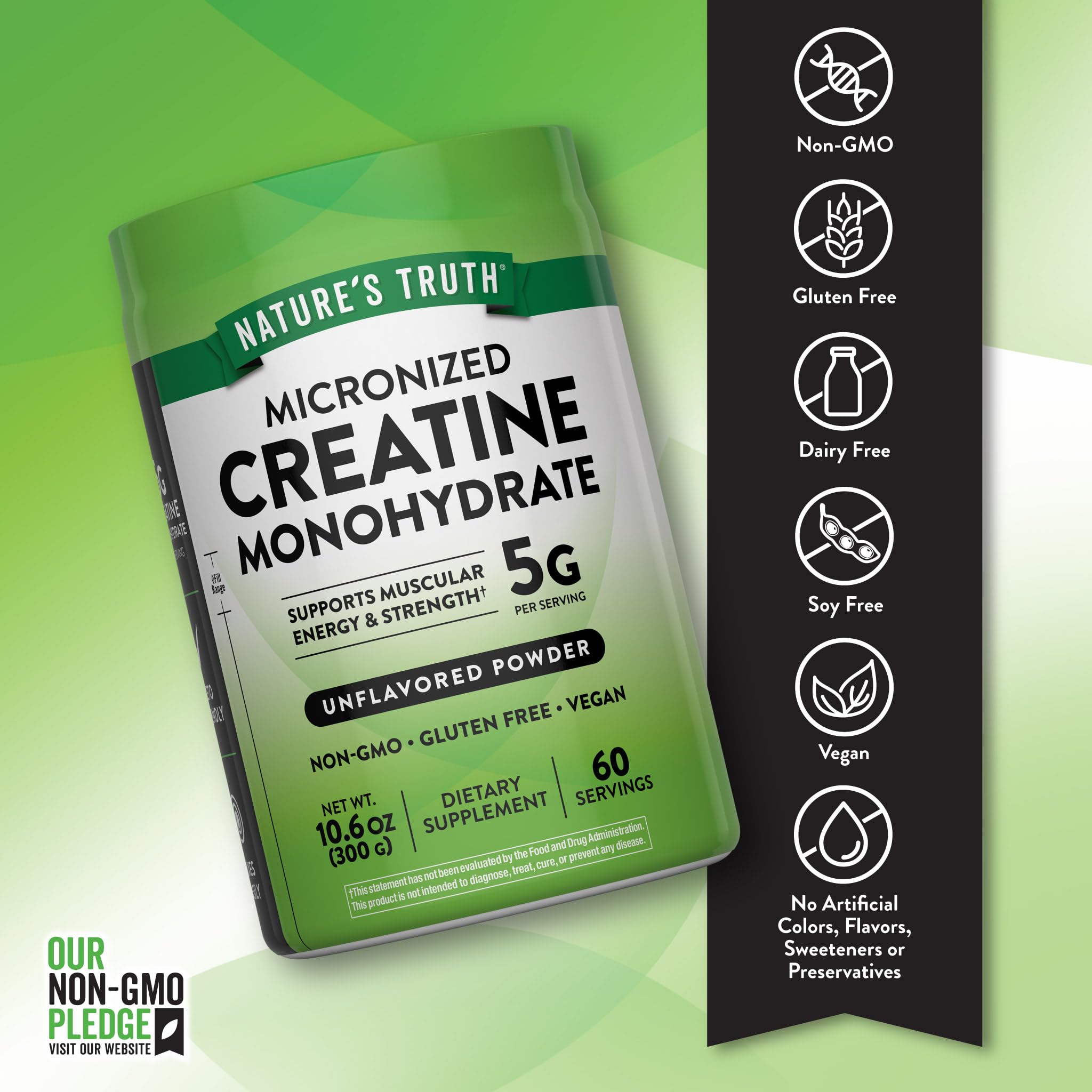 Nature's Truth creatina mezclada en vaso, consumo rápido y sin sabor