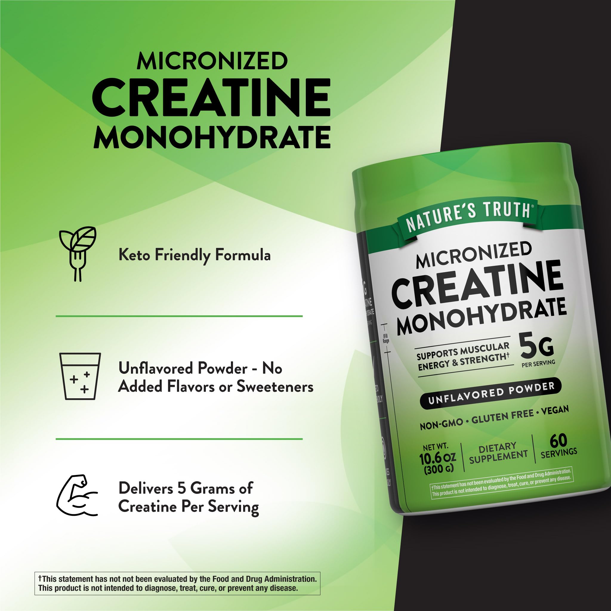 Nature's Truth etiqueta con lista de ingredientes y exclusiones alérgenas