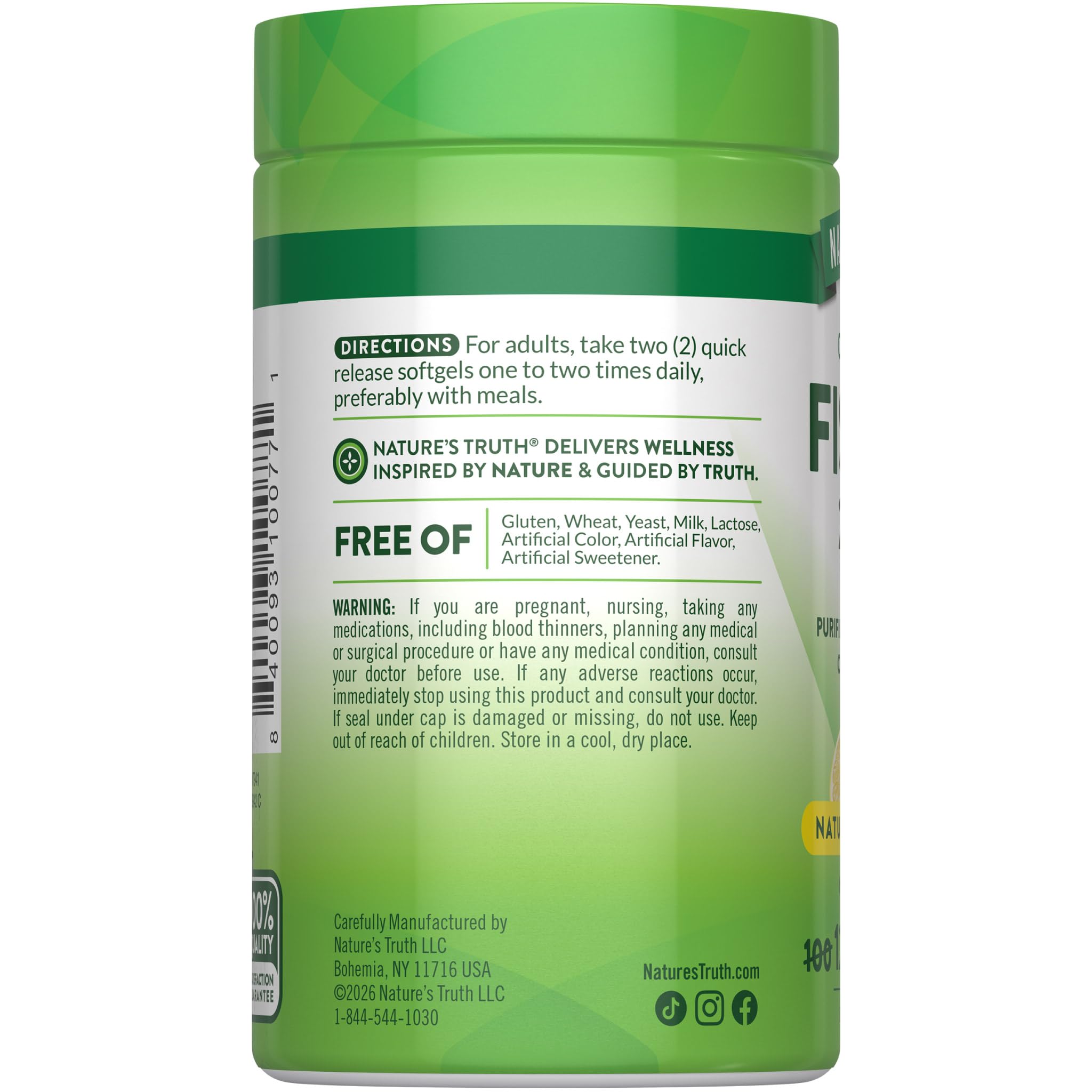 Lifestyle: bote Nature's Truth junto a desayuno saludable para uso diario