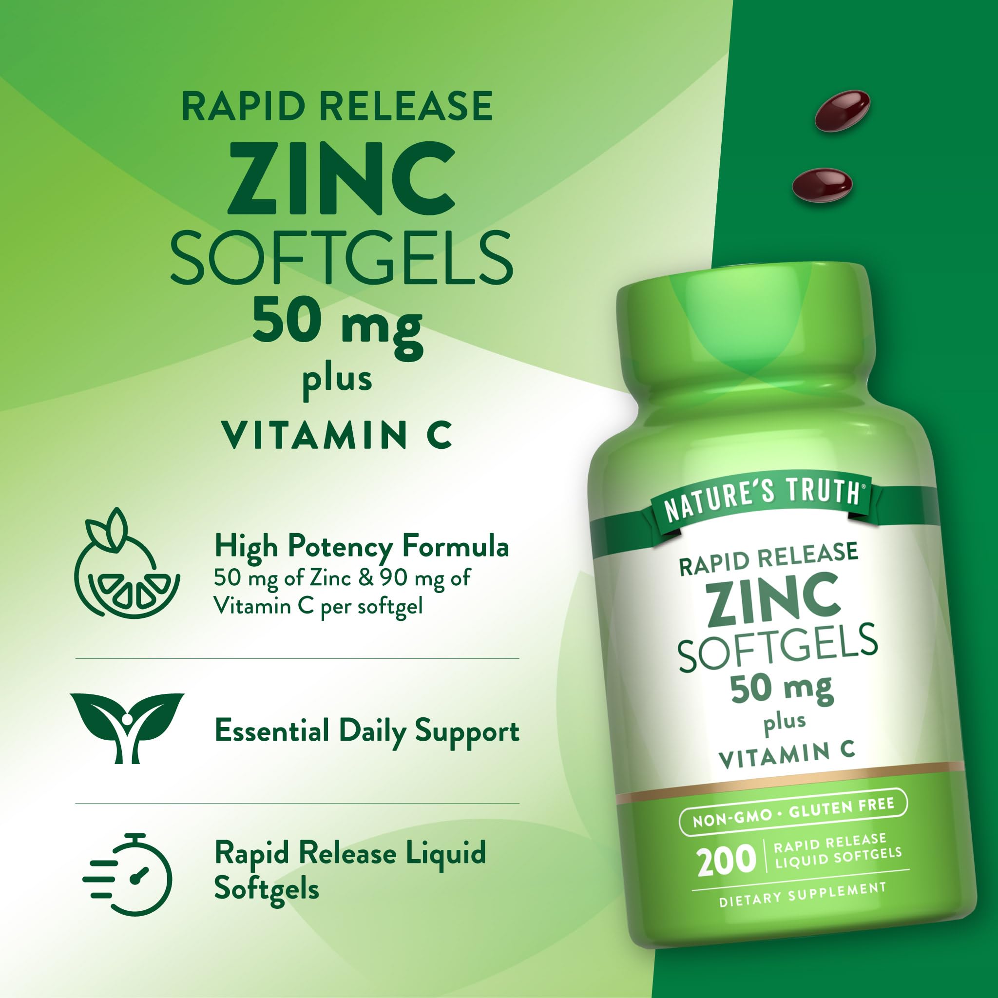 Nature's Truth etiqueta con listado de ingredientes y certificaciones visibles