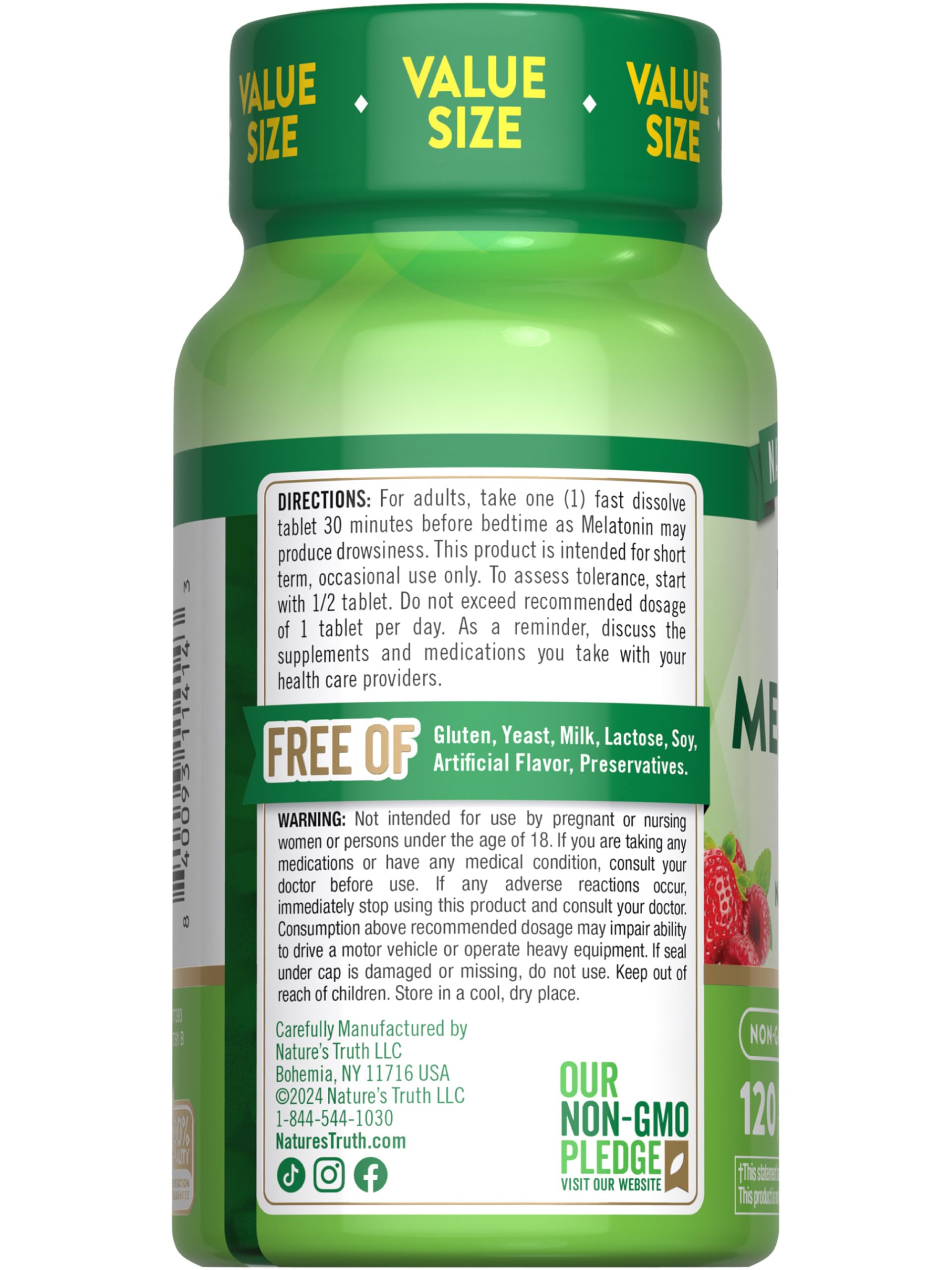Nature's Truth frasco con 120 tabletas para suministro prolongado