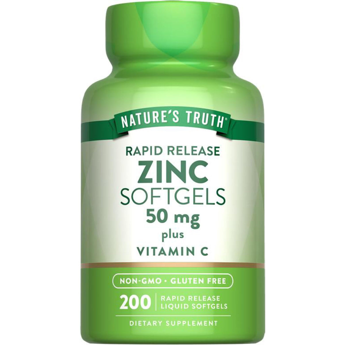Nature's Truth frasco frontal mostrando la etiqueta y beneficios claros
