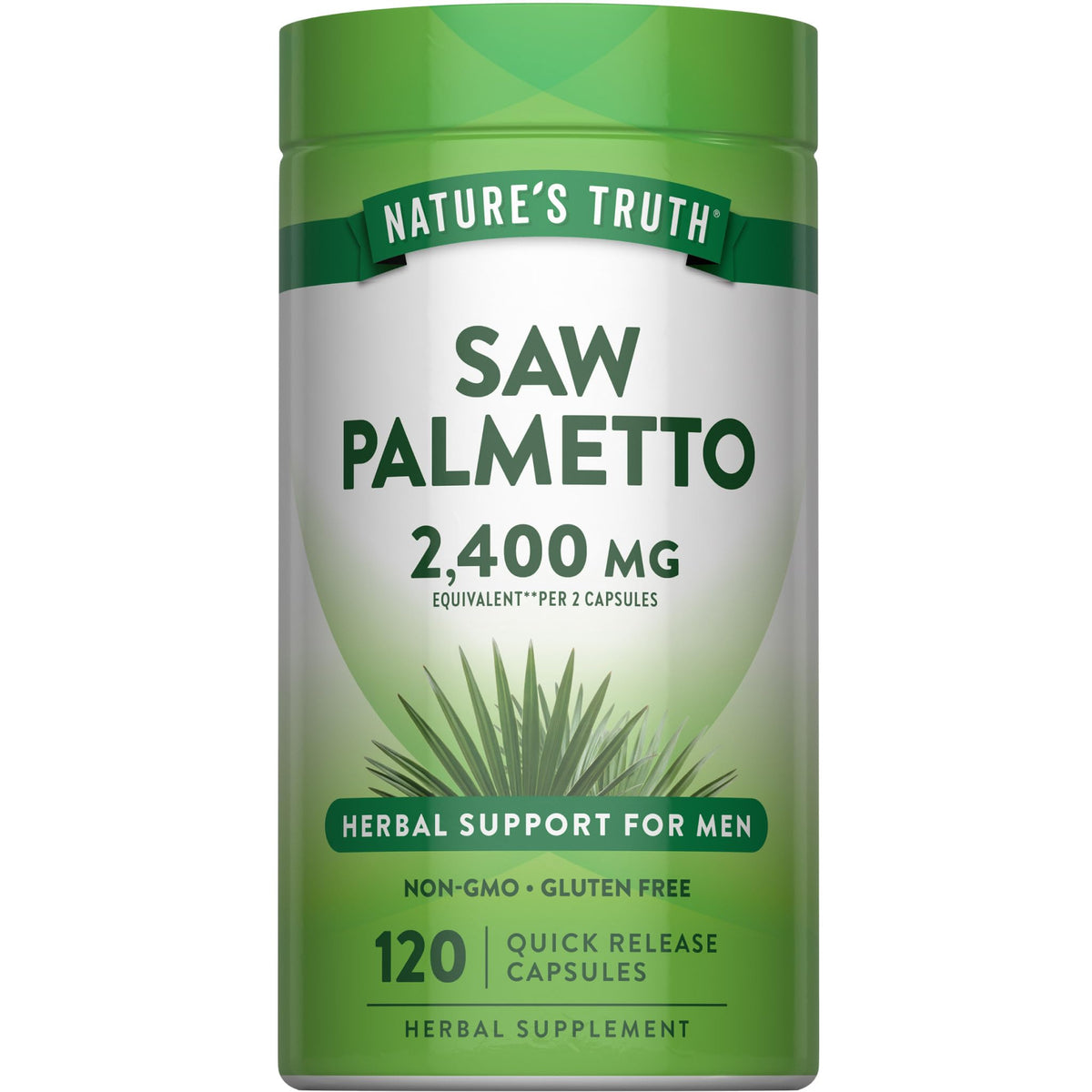 Nature's Truth frasco frontal mostrando 120 cápsulas y etiqueta clara