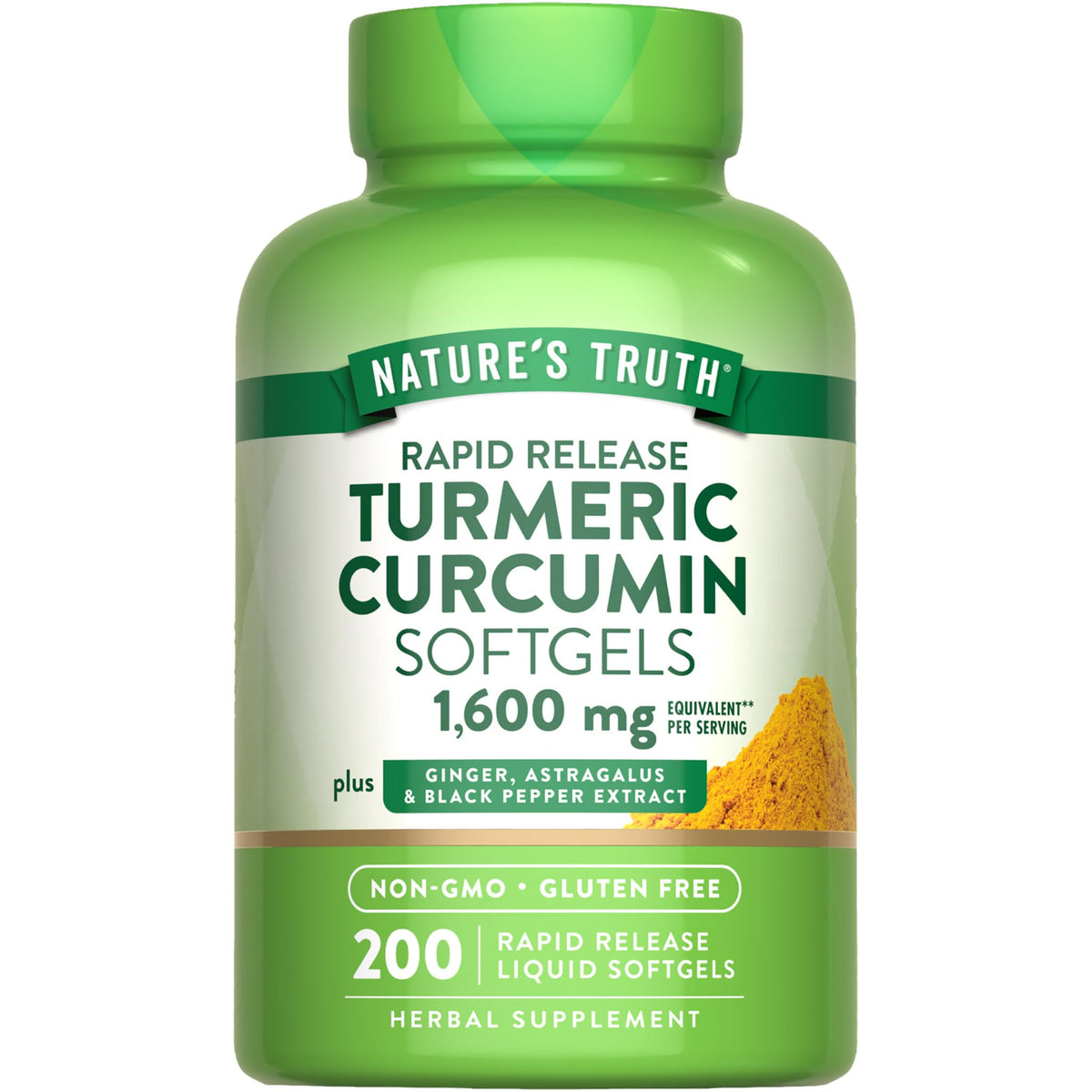 Nature's Truth vista frontal del frasco y beneficios claros