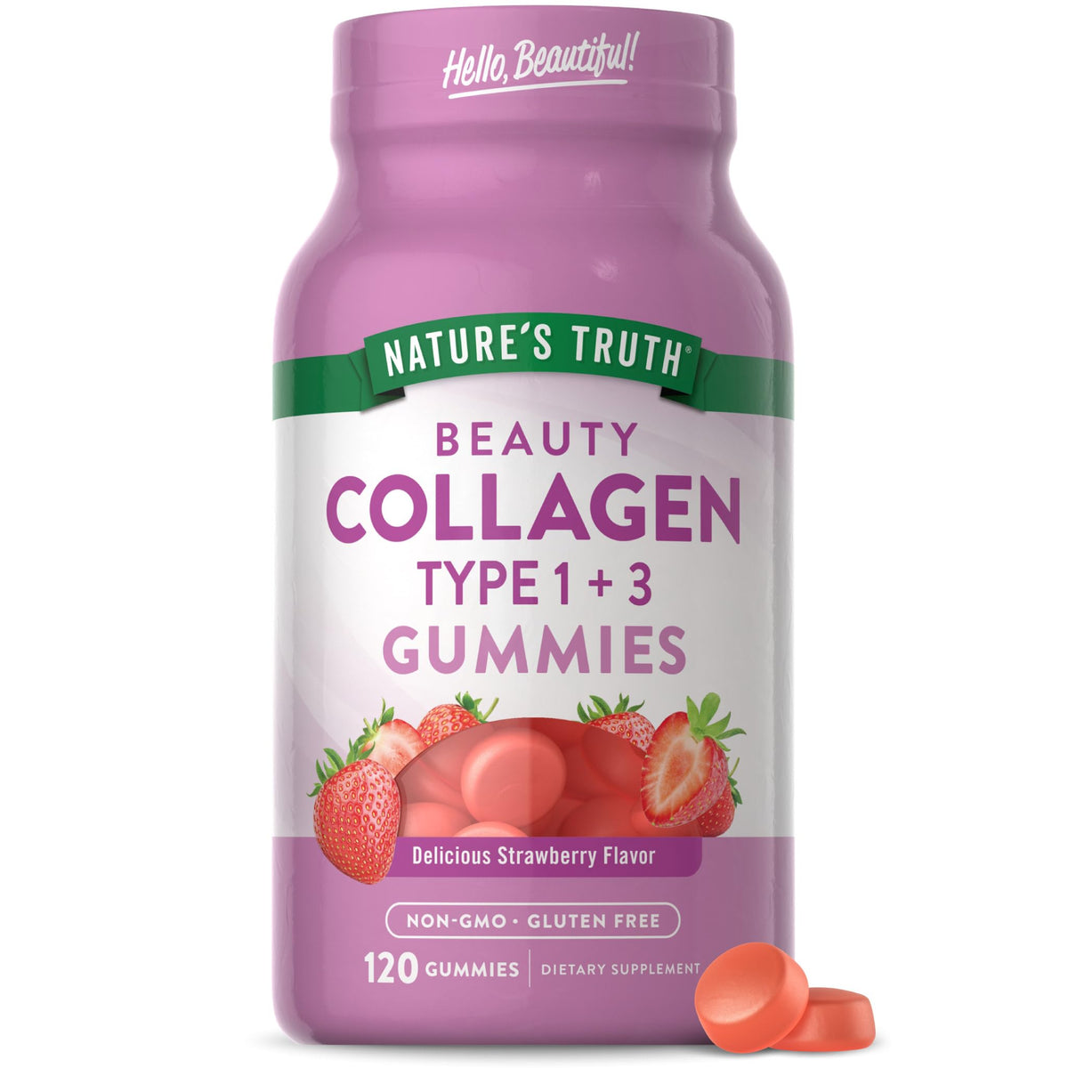 Nature's Truth frasco frontal del producto con etiqueta clara y beneficios visibles