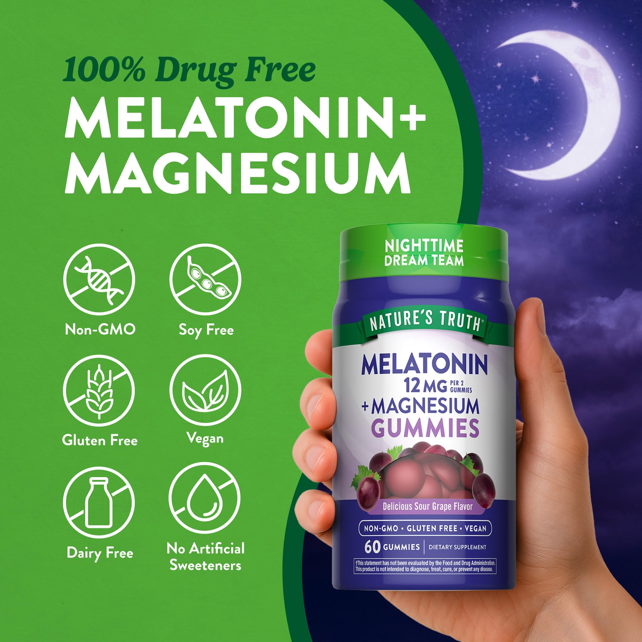 Nature's Truth gomitas en mano para tomar, beneficio formato masticable