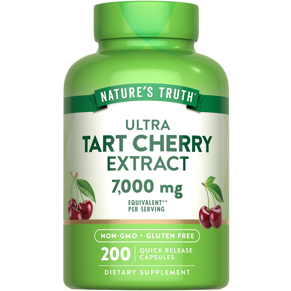 Nature's Truth envase frontal mostrando 200 cápsulas y beneficios de conveniencia
