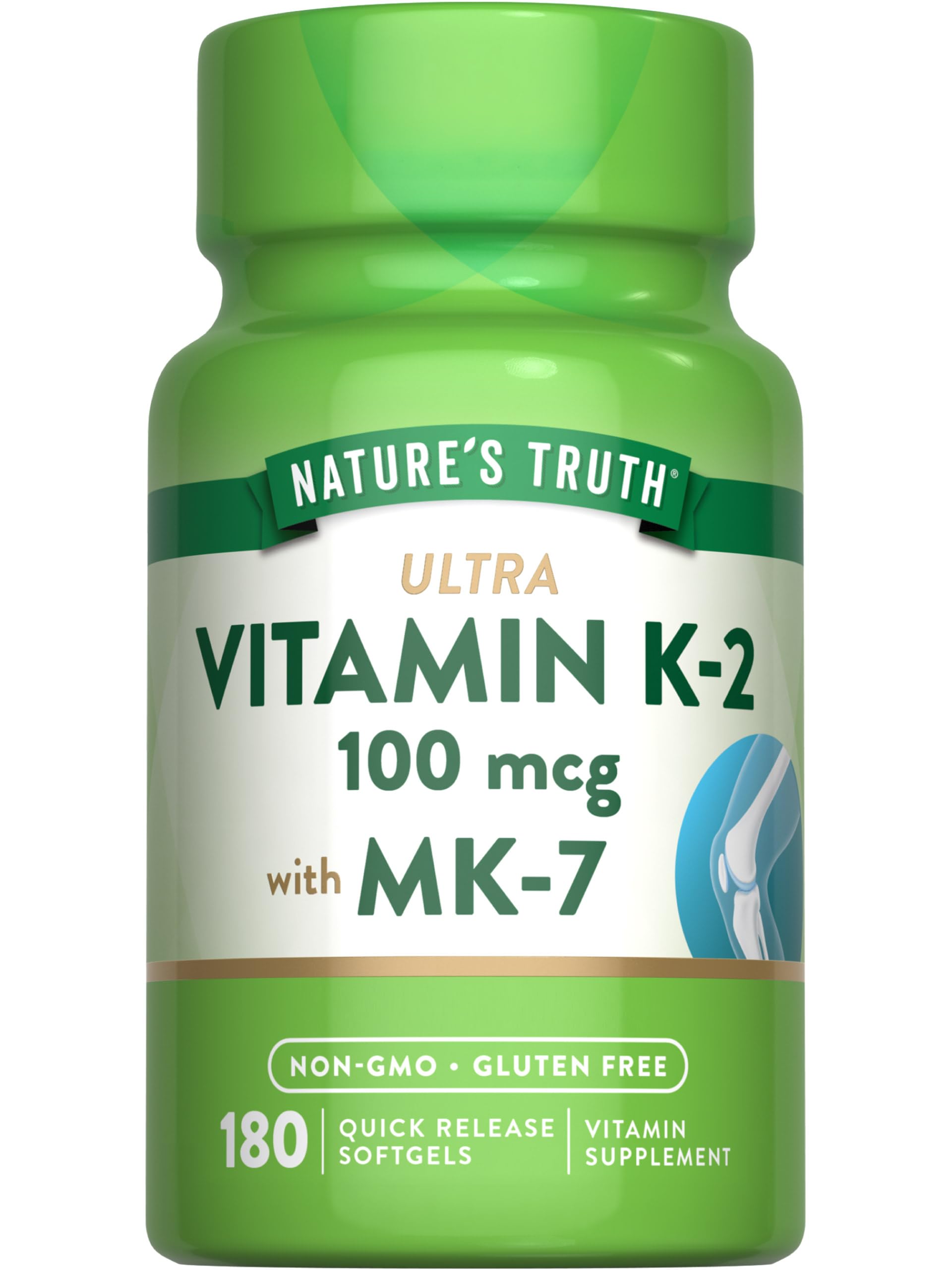 Nature's Truth envase frontal mostrando 180 softgels y etiqueta clara