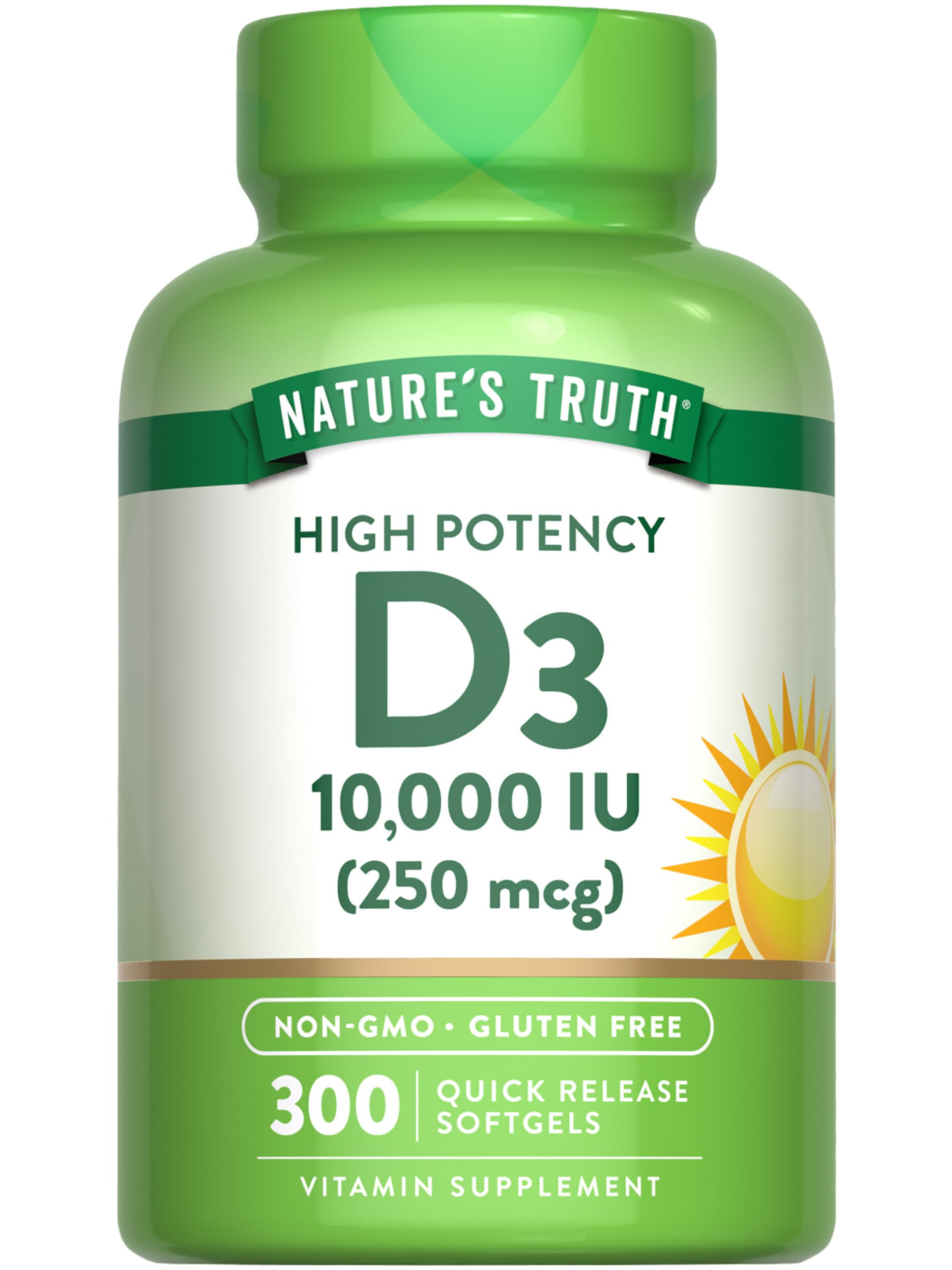 Nature's Truth envase frontal mostrando 300 cápsulas para suministro prolongado