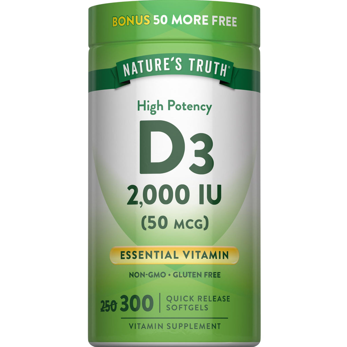 Nature's Truth botella frontal mostrando etiqueta clara y beneficio práctico