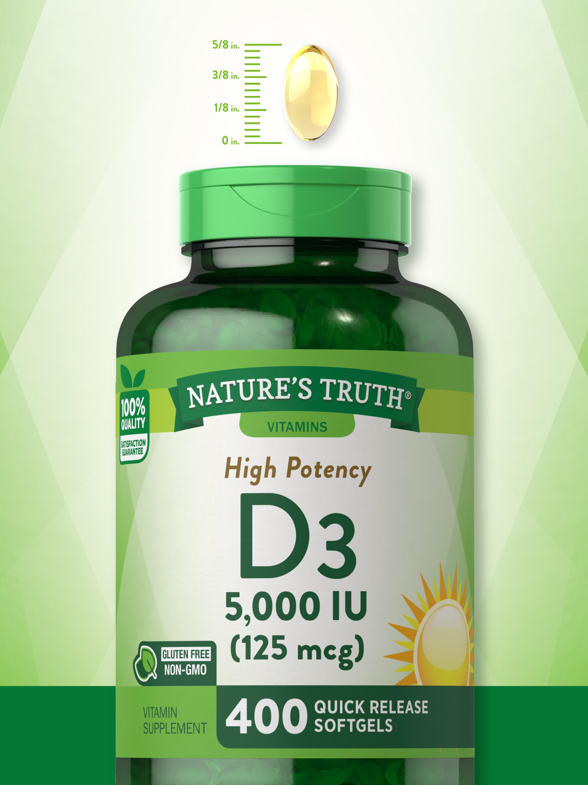 Nature's Truth etiqueta de ingredientes y tabla nutricional legible