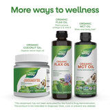 Nature's Way aceite de linaza incorporado en smoothie para uso cotidiano