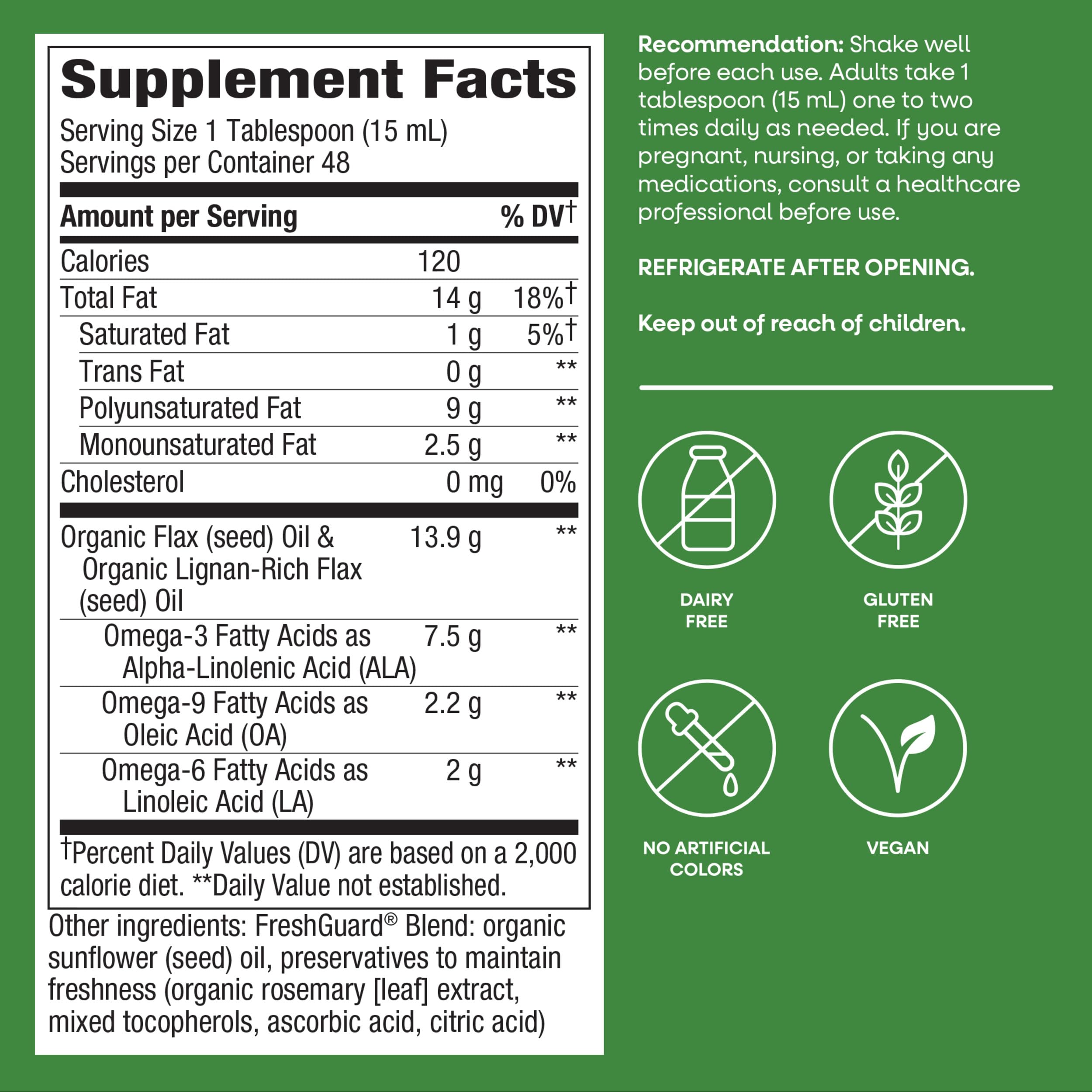 Nature's Way etiqueta de ingredientes y certificación orgánica visible en botella