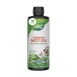 Nature's Way botella frontal mostrando aceite MCT orgánico, práctico para energía