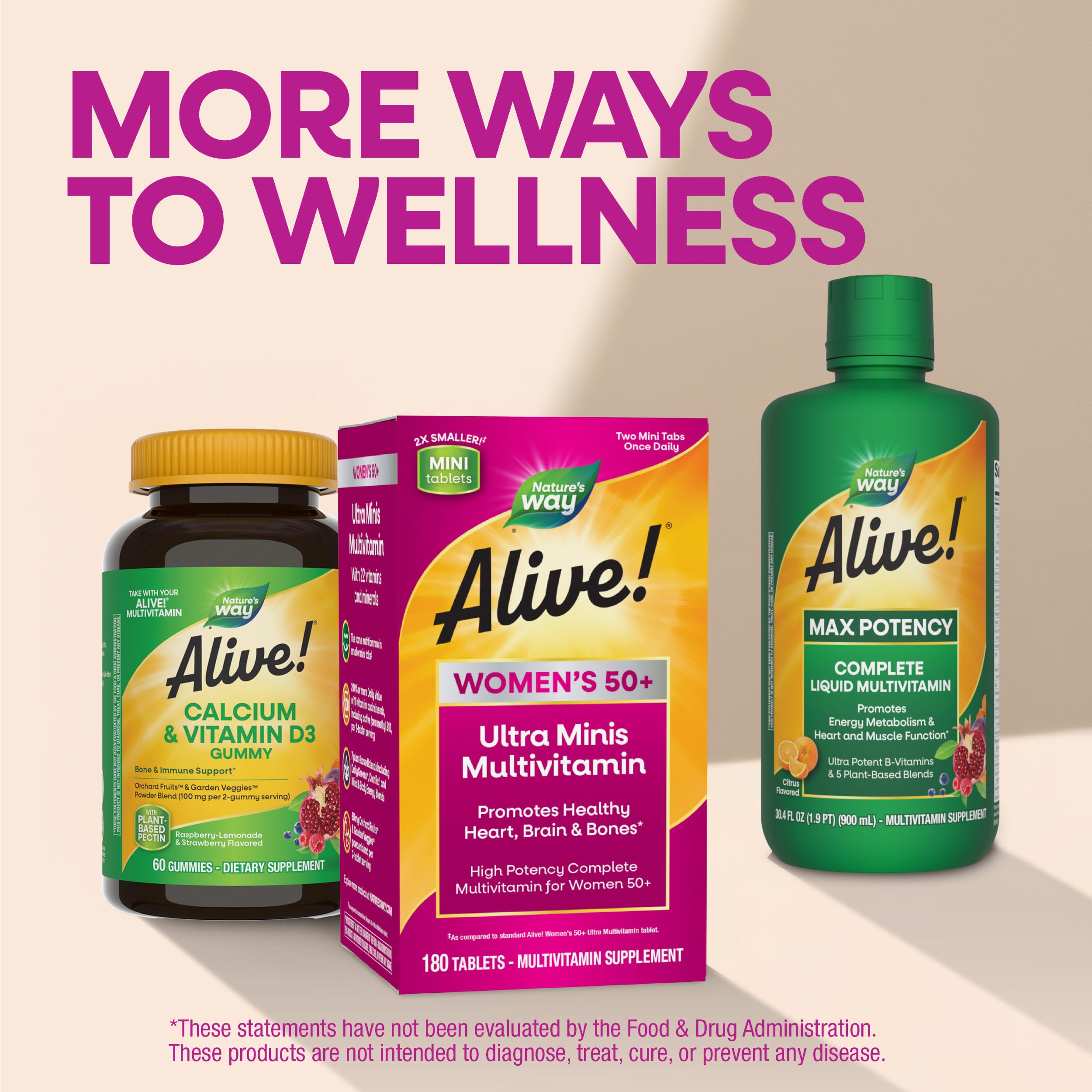 Nature's Way escena lifestyle con mujer activa ilustrando vitalidad
