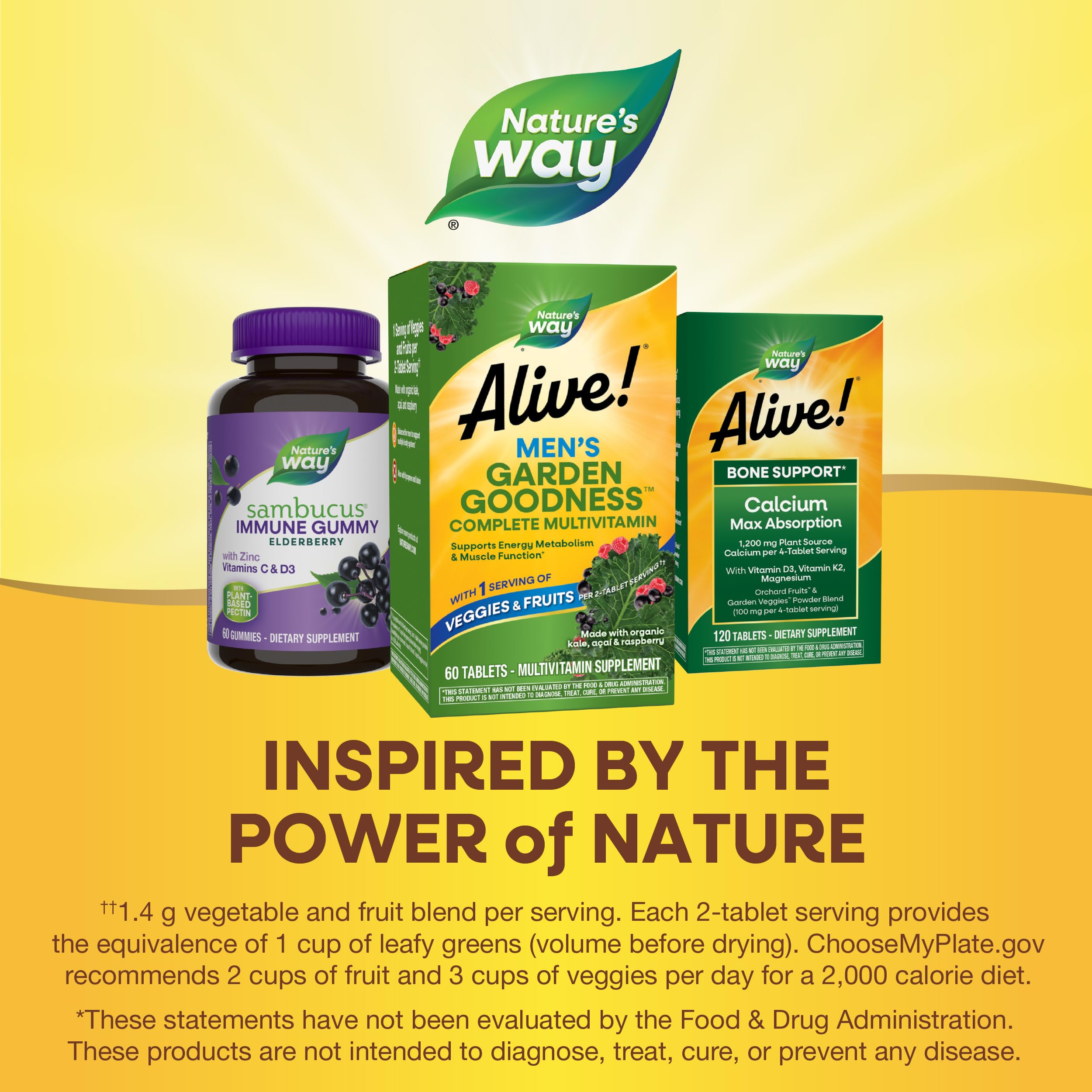 Nature's Way caja abierta mostrando 60 tabletas y presentación del producto