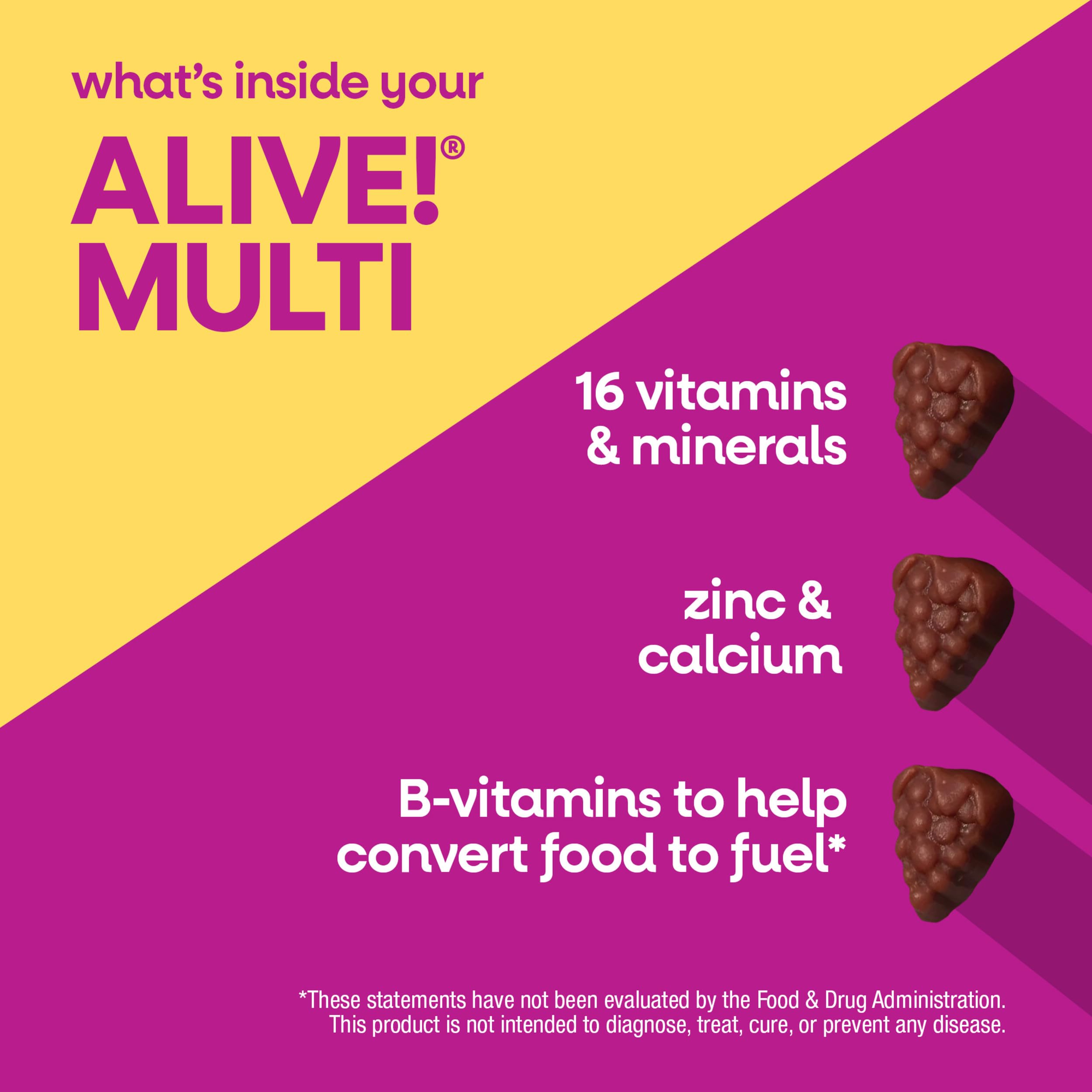 Nature's Way etiqueta nutricional en detalle con vitaminas y minerales
