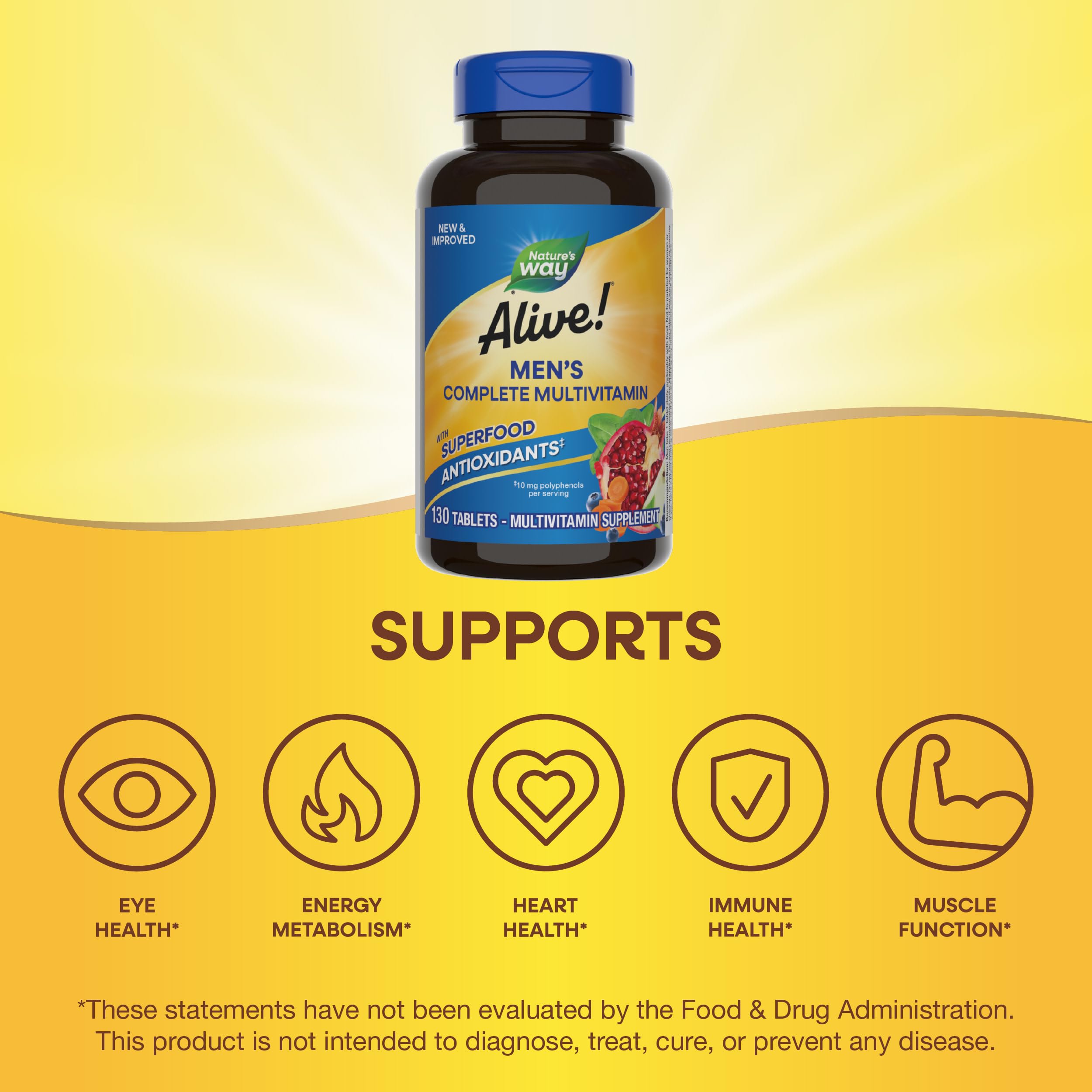 Nature's Way etiqueta nutricional con lista de vitaminas y minerales
